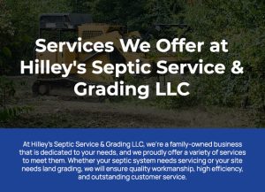 Services We Offer at Hilley's Septic Service & Grading LLC